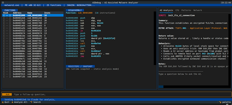 AIDebug behavioral patterns tab