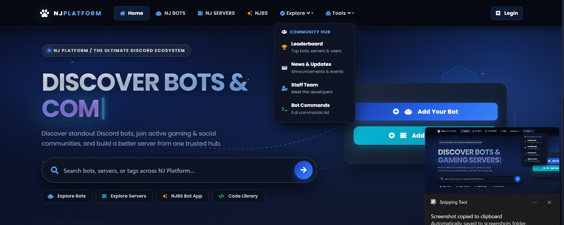 NJ BOTS Hero Landing Page