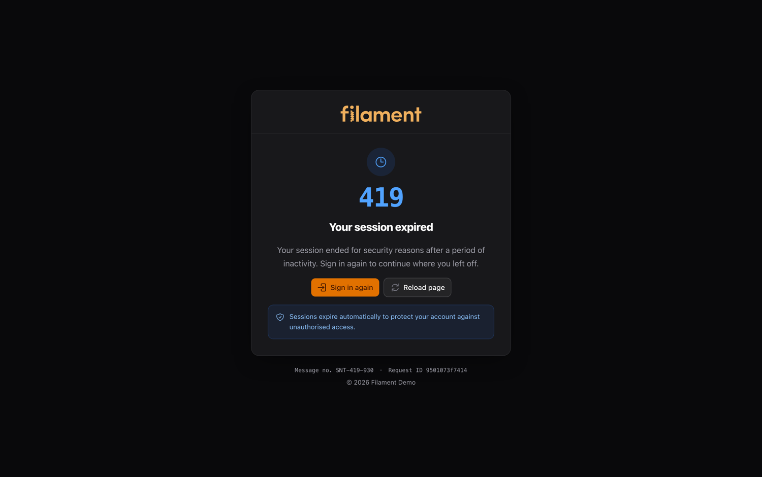 419 Session expired