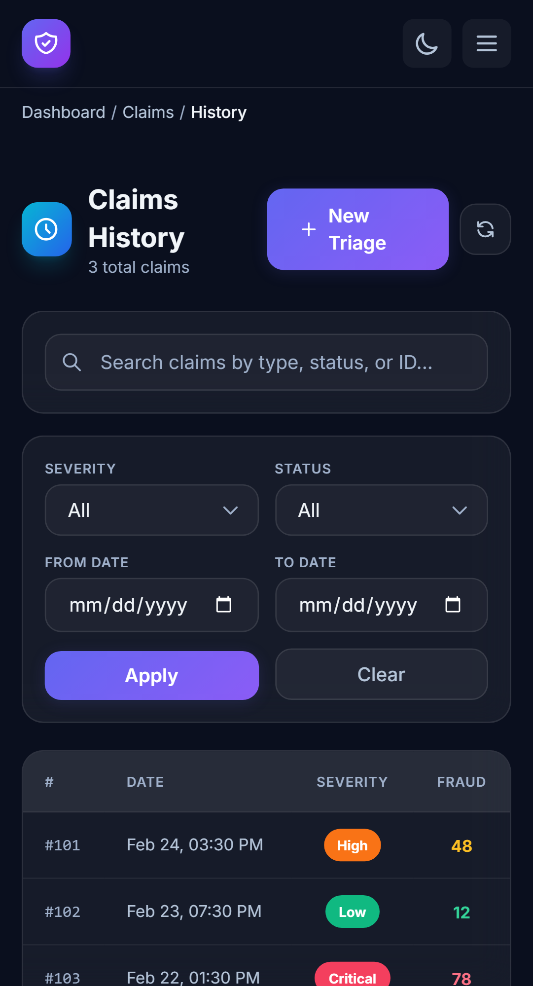 Claims History