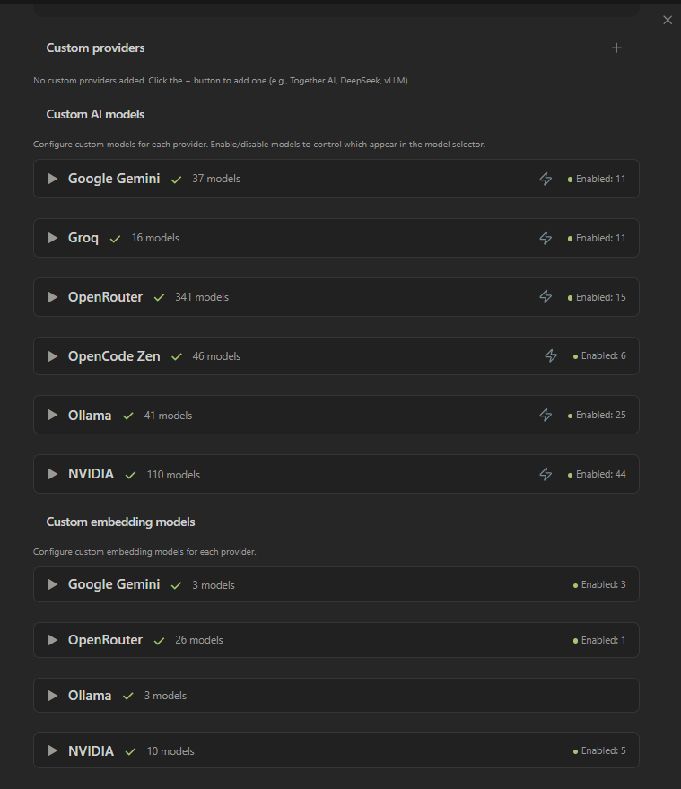 Settings Page
