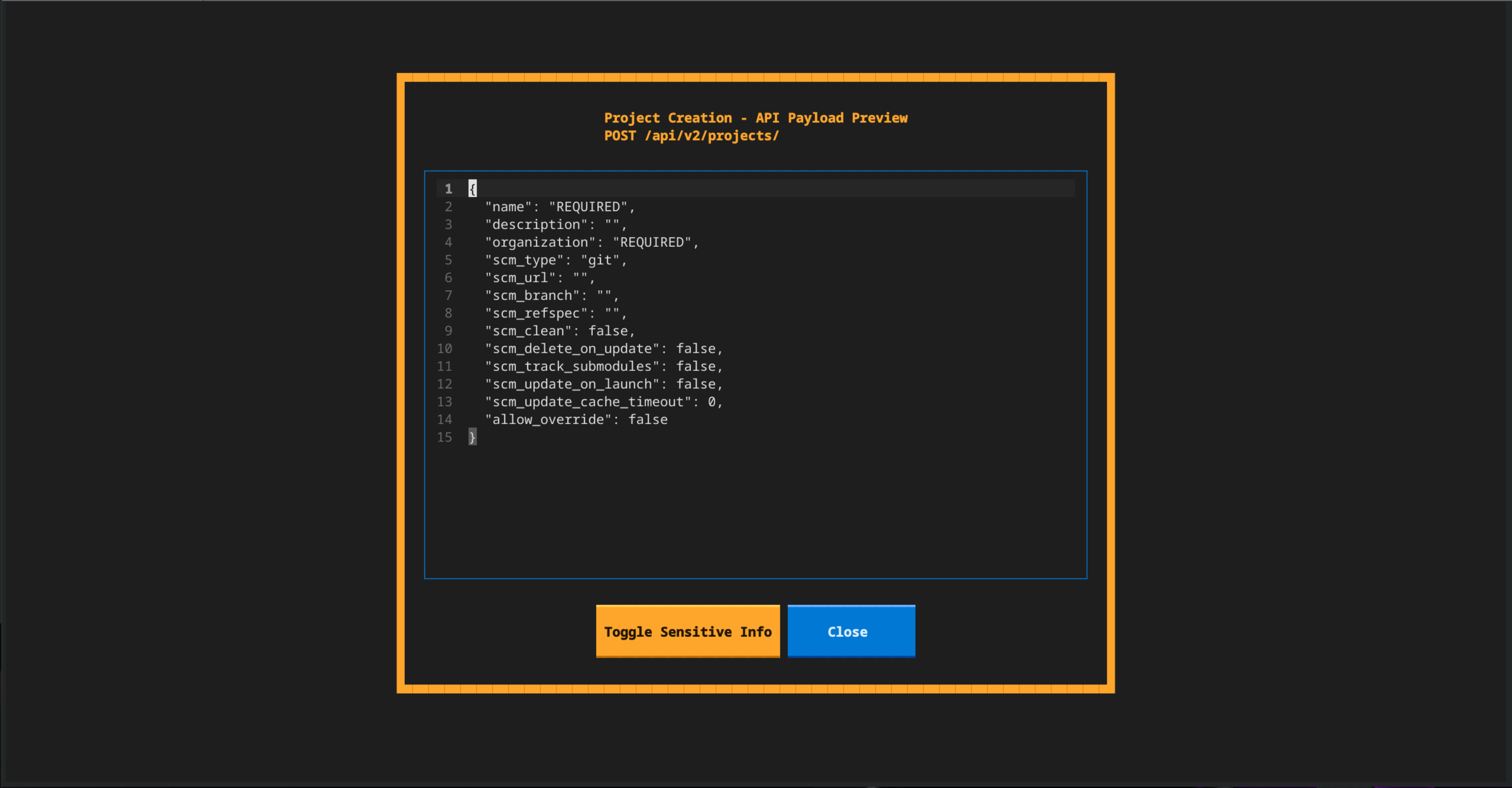 API Payload Preview