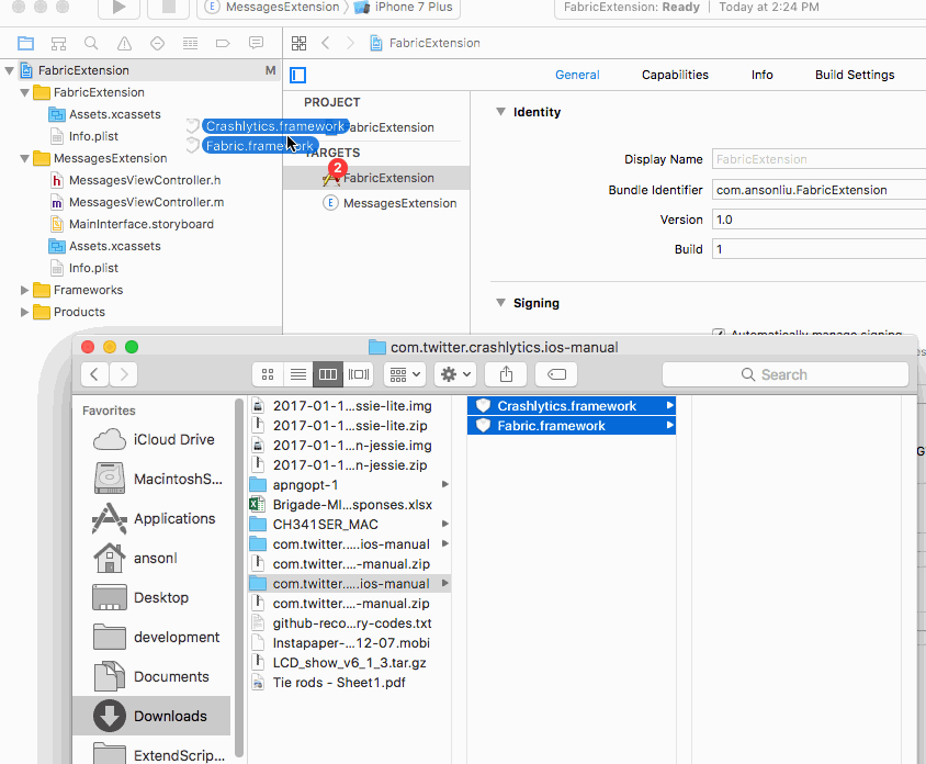 Import frameworks to Xcode project