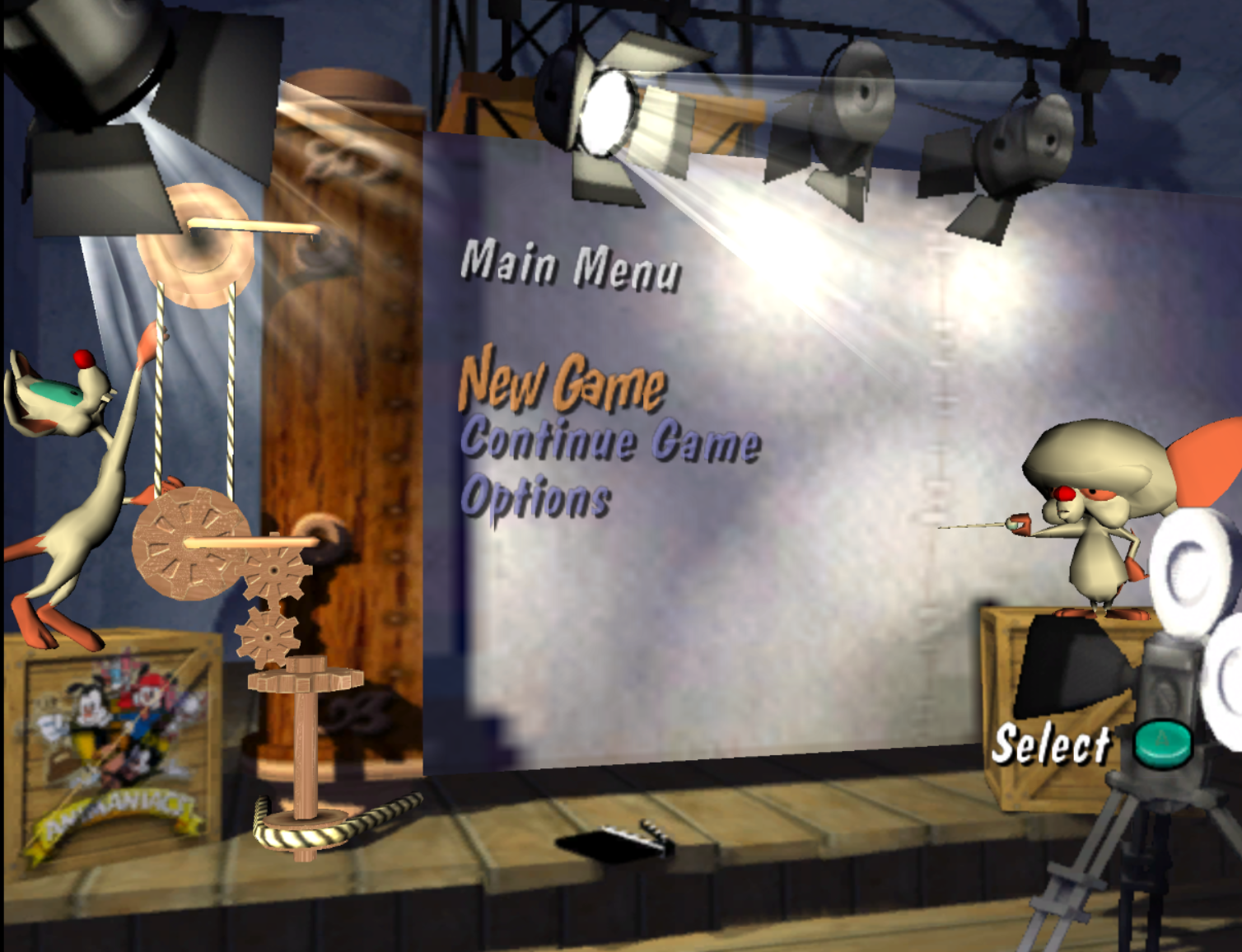 Animaniacs The Great Edgar Hunt main menu