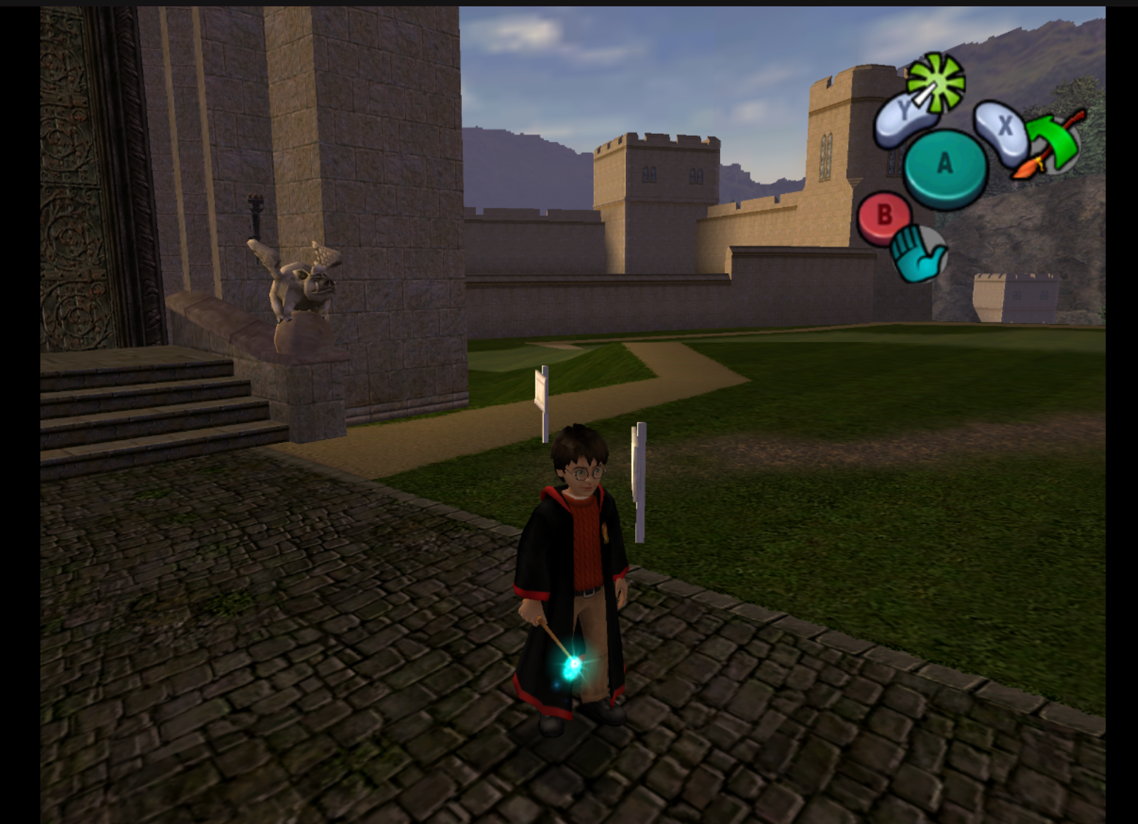 Harry with his wand