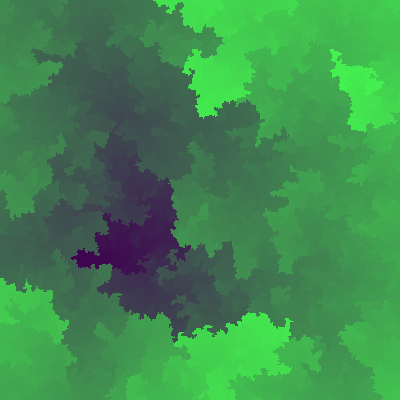 A purple on green spanning tree image covering the whole canvas