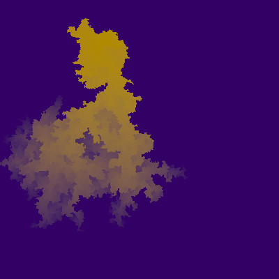 A gold spanning tree on a deep purple background