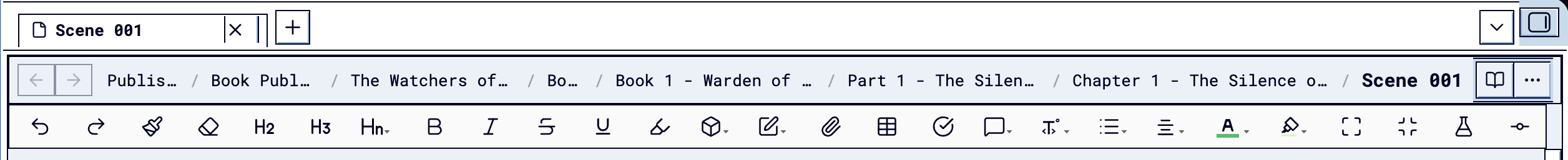 Tab strip, breadcrumbs and toolbar