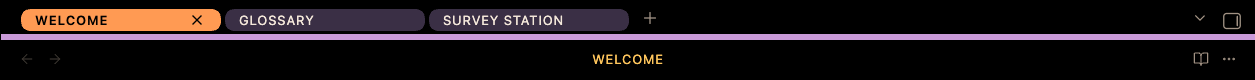 The tab row in dark mode