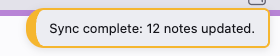 A notice in light mode
