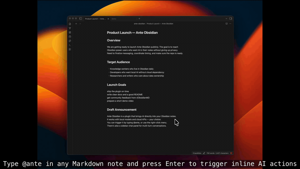 Inline triggers demo