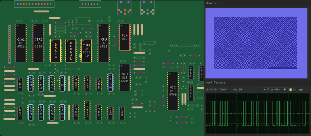 The character ROM pulled out while a BASIC program runs, then put back