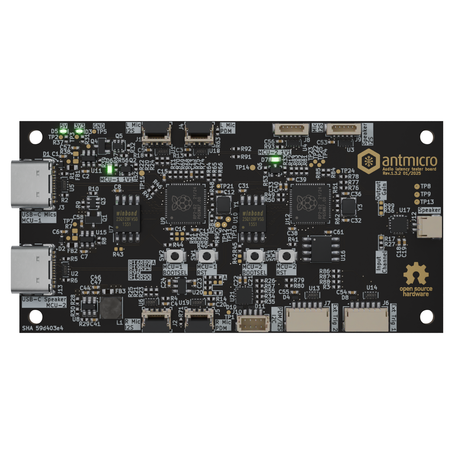Audio latency tester board, from the project README