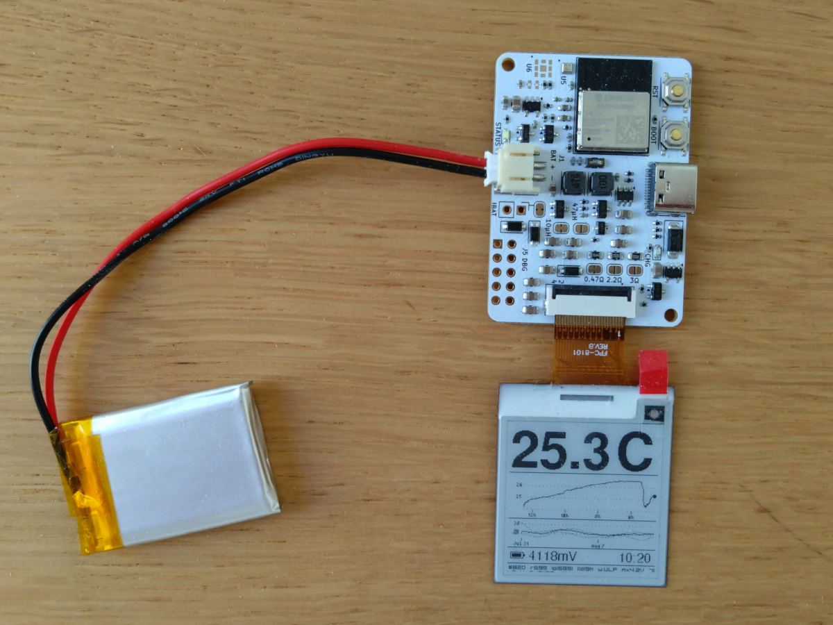Lowpower epaper thermometer, from the project README