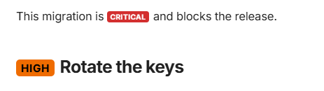 Inline badges rendered in prose and a heading