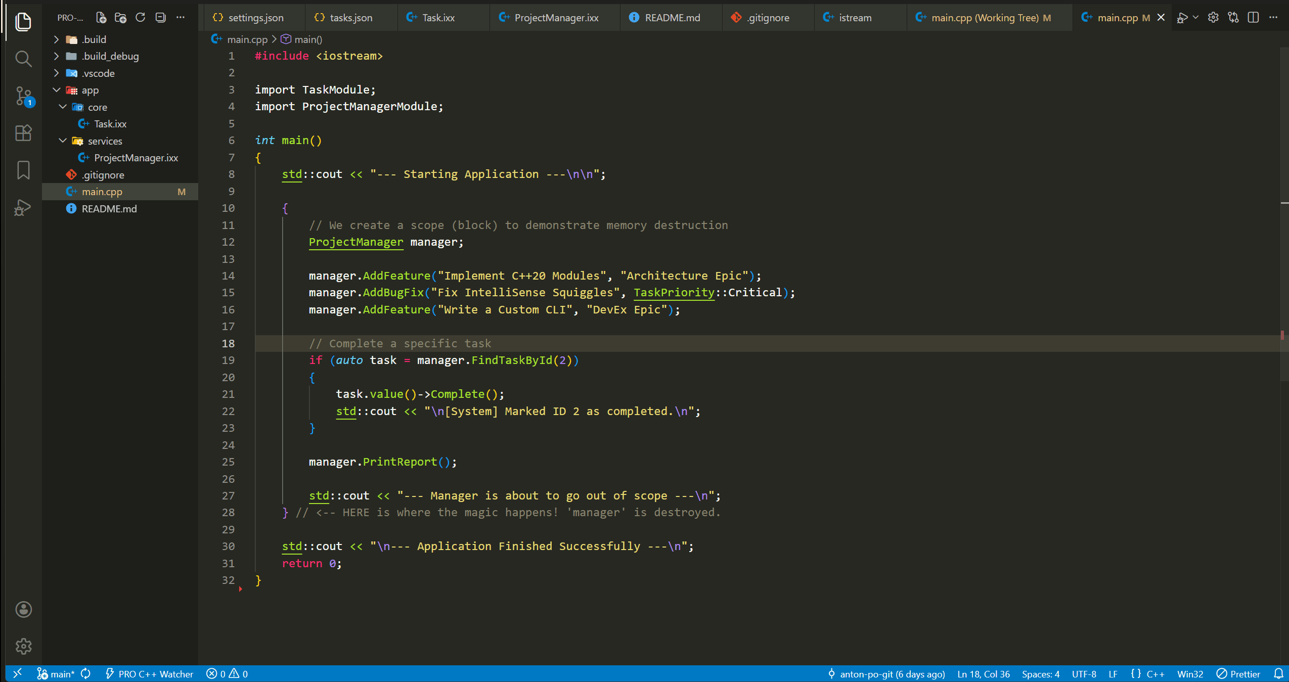 PRO C++ CLI Demo VScode