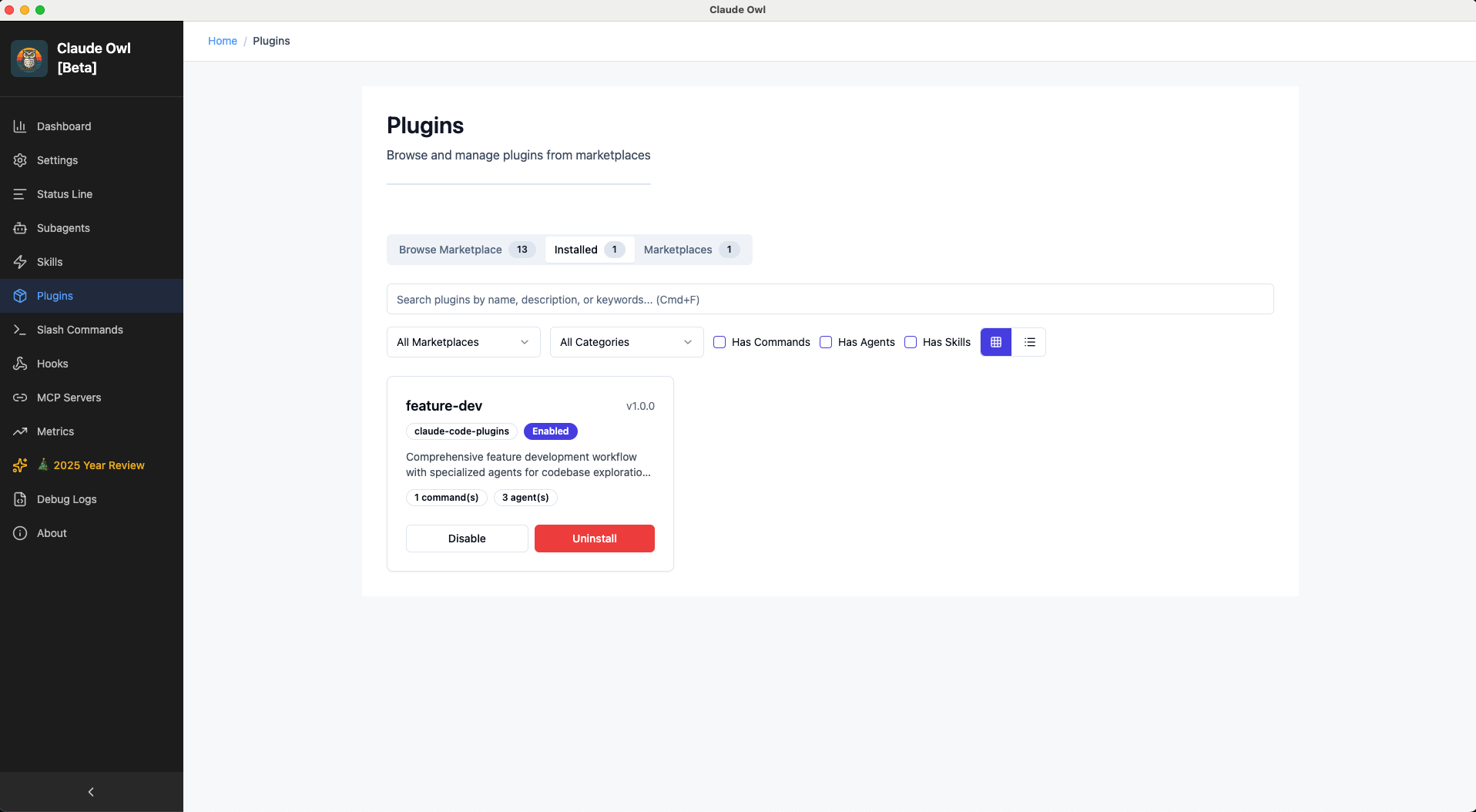 Manage Installed Plugins