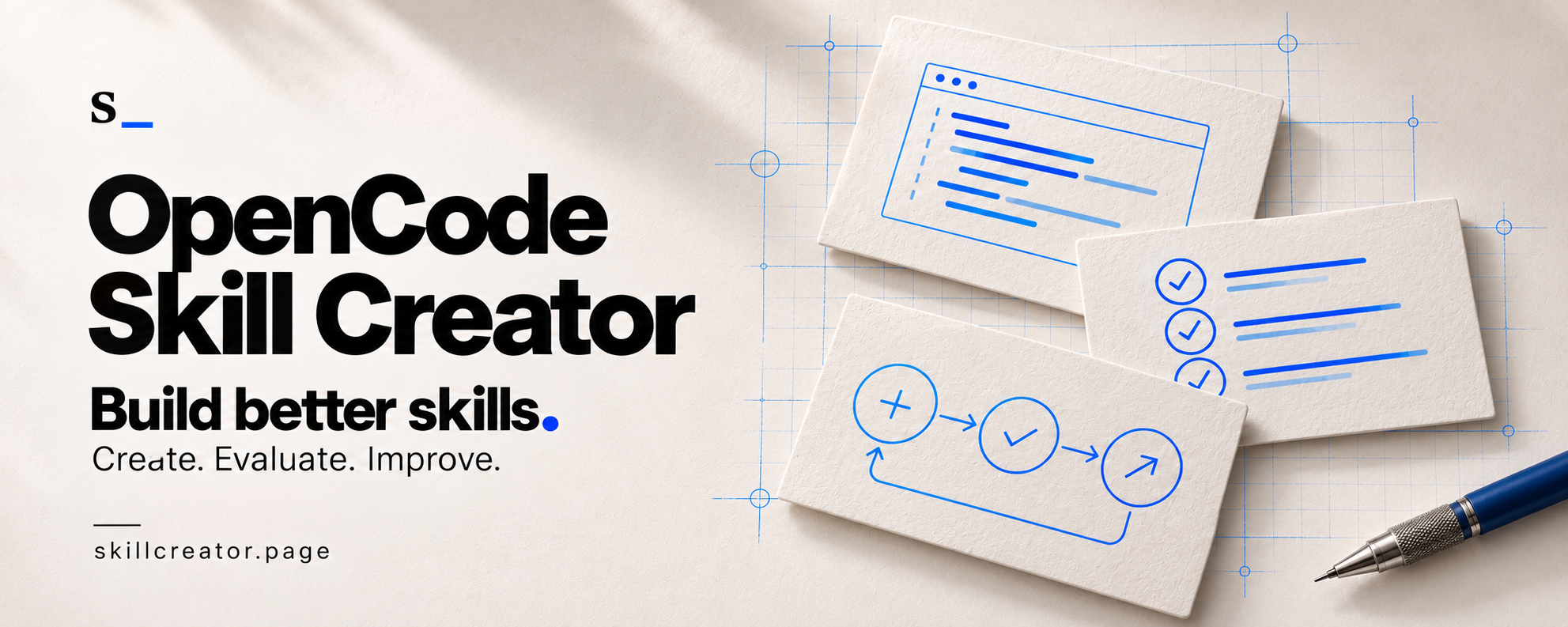 OpenCode Skill Creator — Build better skills. Create. Evaluate. Improve.