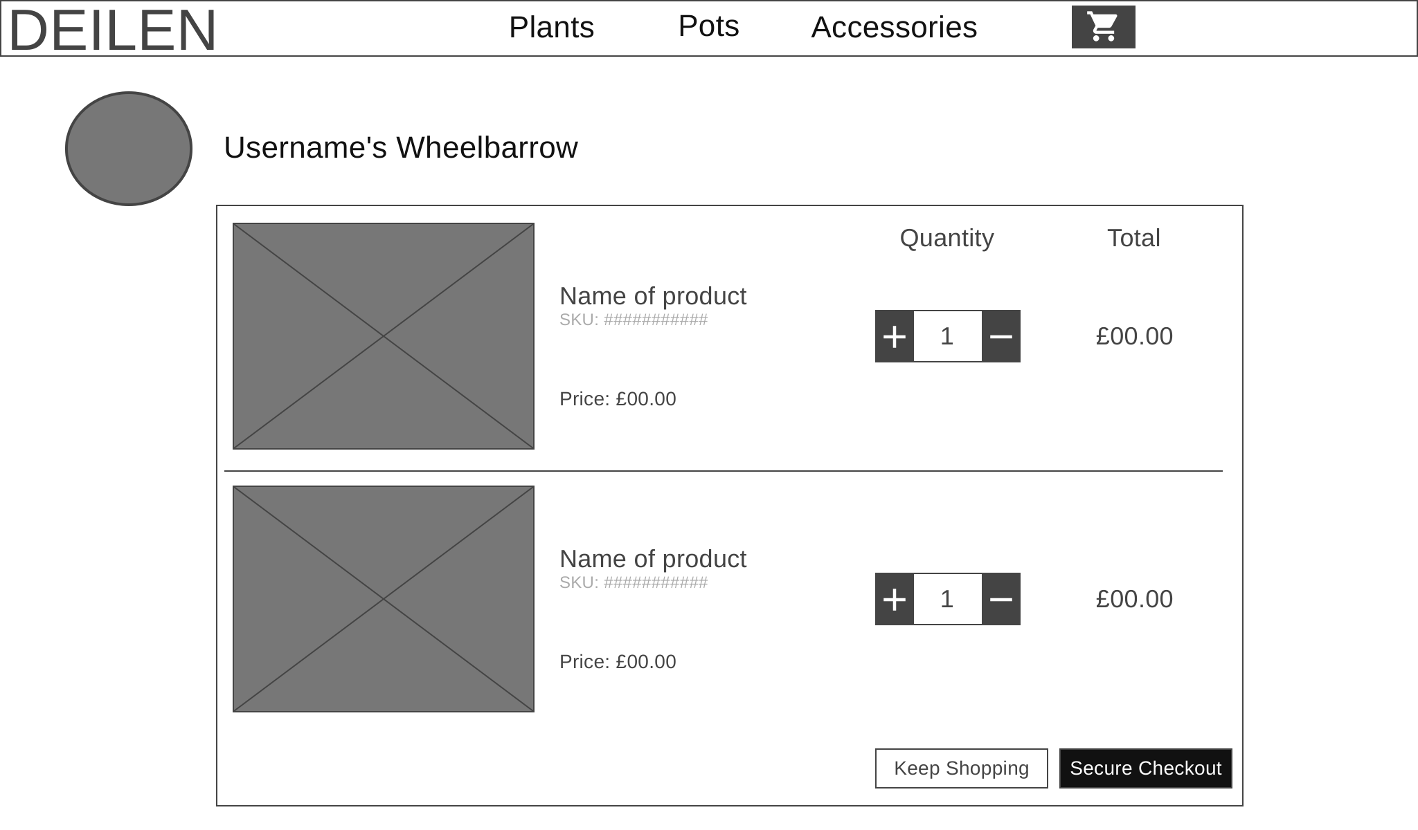 Shopping bag wireframe