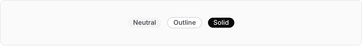 Monoset Badge: neutral, outline, and solid variants