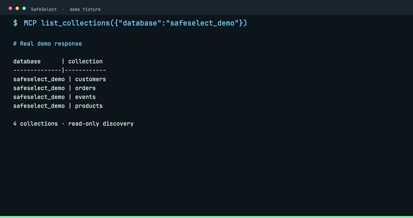 MongoDB list_collections response