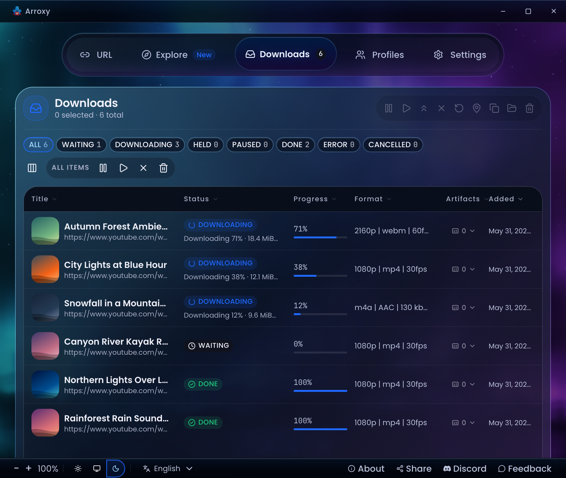 Arroxy — Parallel download queue