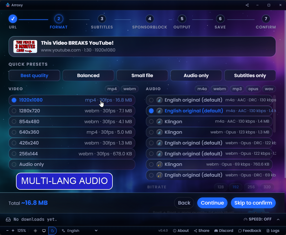 Arroxy — Multi-language audio