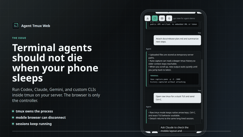 Agent Tmux Web showcase