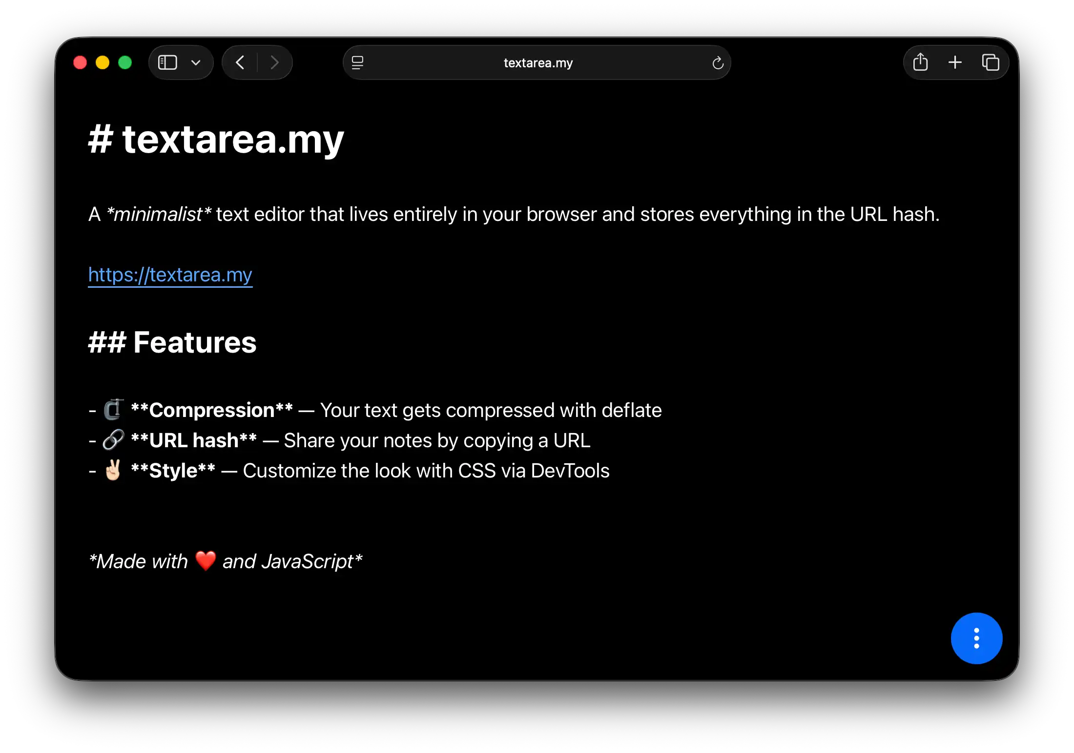 Screenshot of textarea.my
