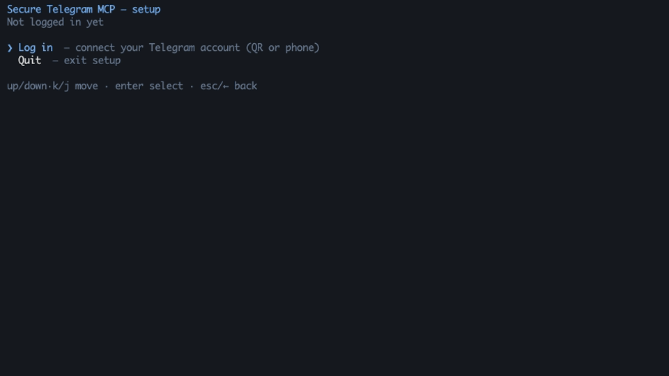 Terminal demo: QR login, creating a read-only Work endpoint, and the resulting single-endpoint MCP client config.