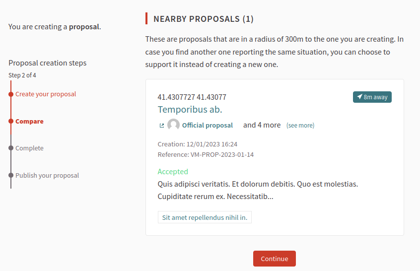 Compare by proximity