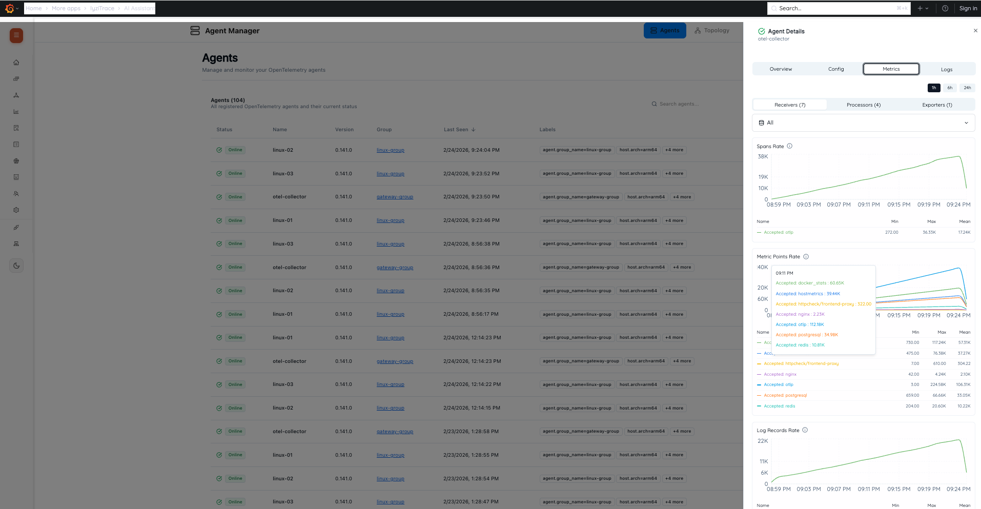 Agent Detail – Metrics
