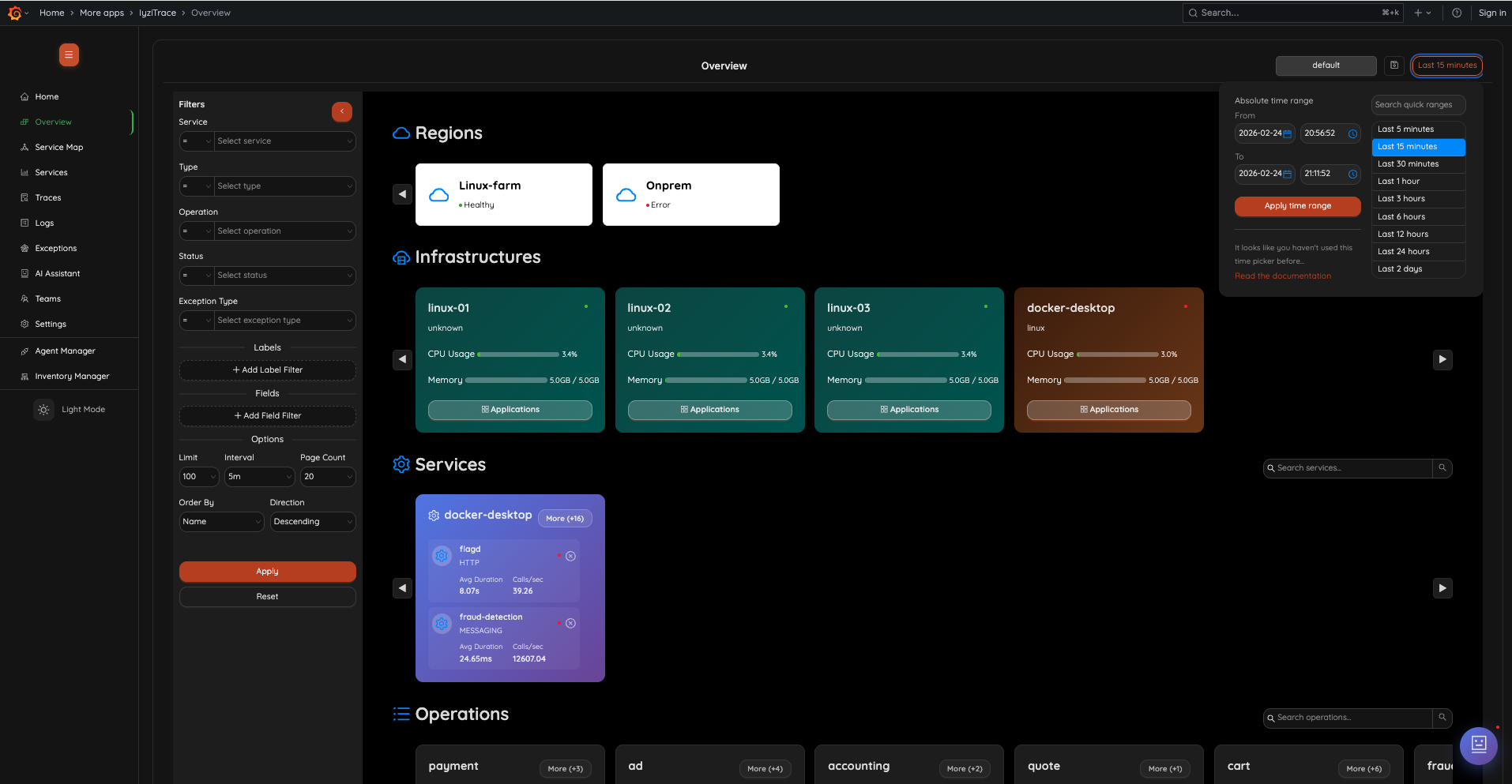Overview – Regions & Infrastructures
