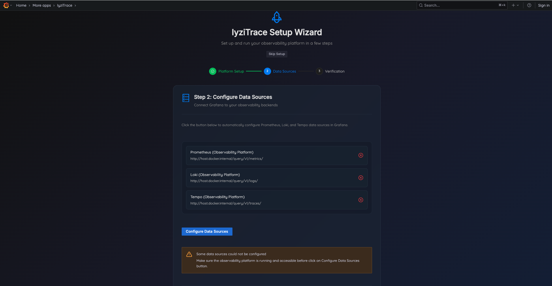 Wizard – Data Sources