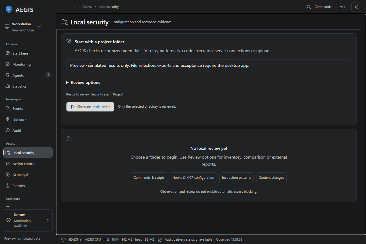 AEGIS local security workspace