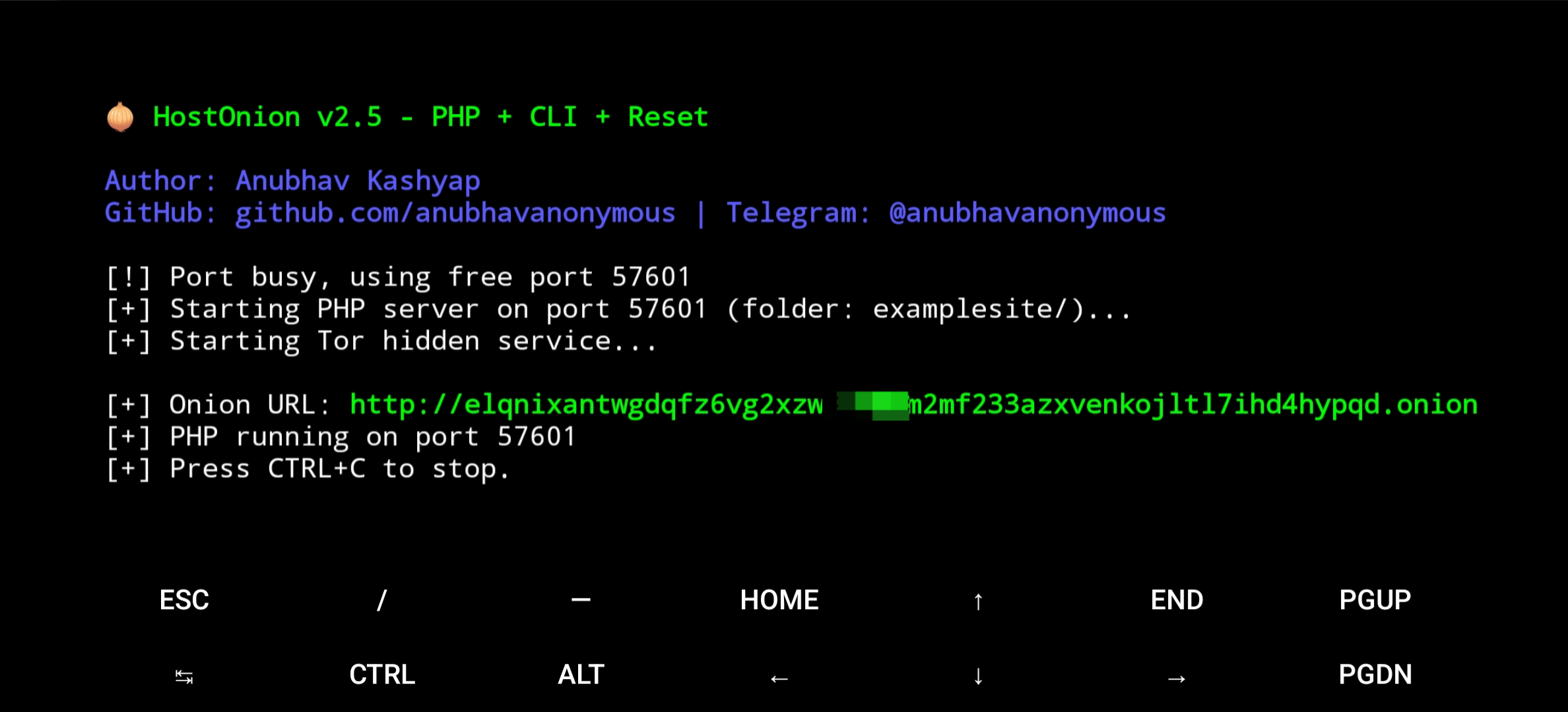 HostOnion Screenshot