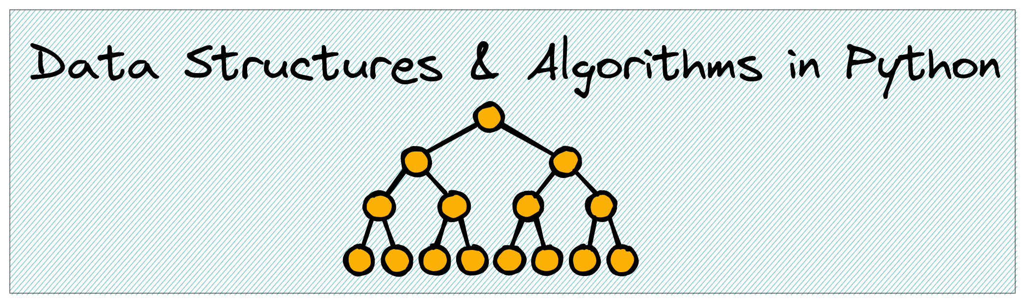 Data Structure and Algorithms in Python cover photo with different sections