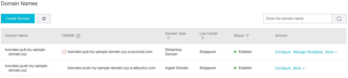 Pull domain enabled