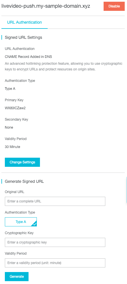 Push domain access control