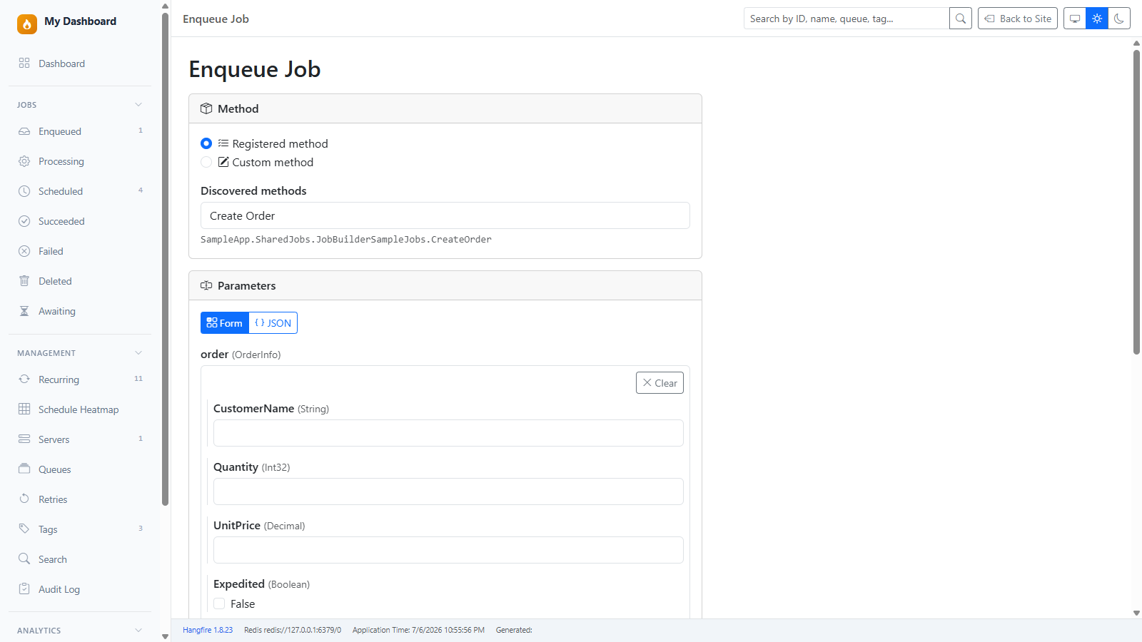 Enqueue Job