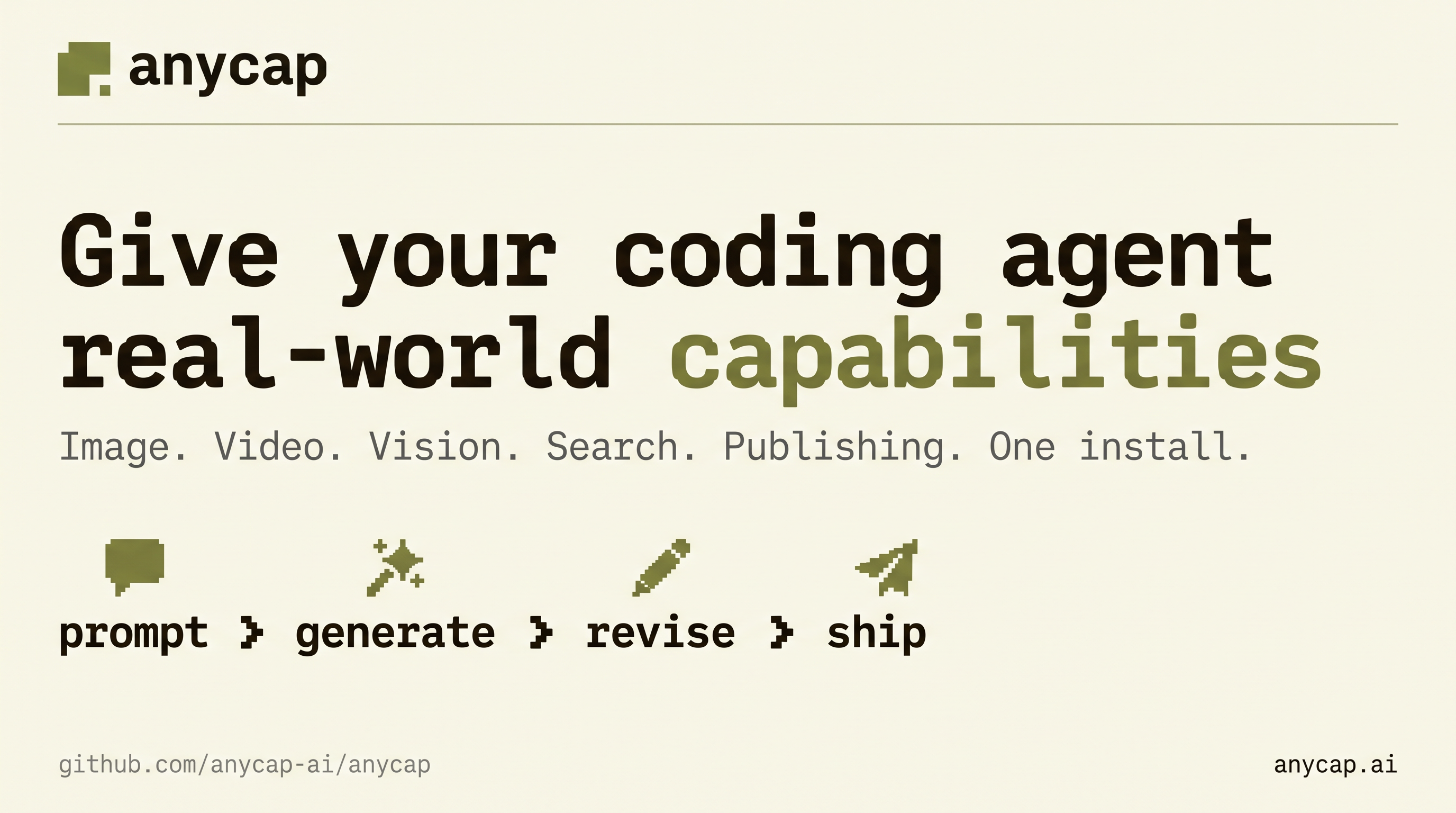 AnyCap — the execution layer for coding agents