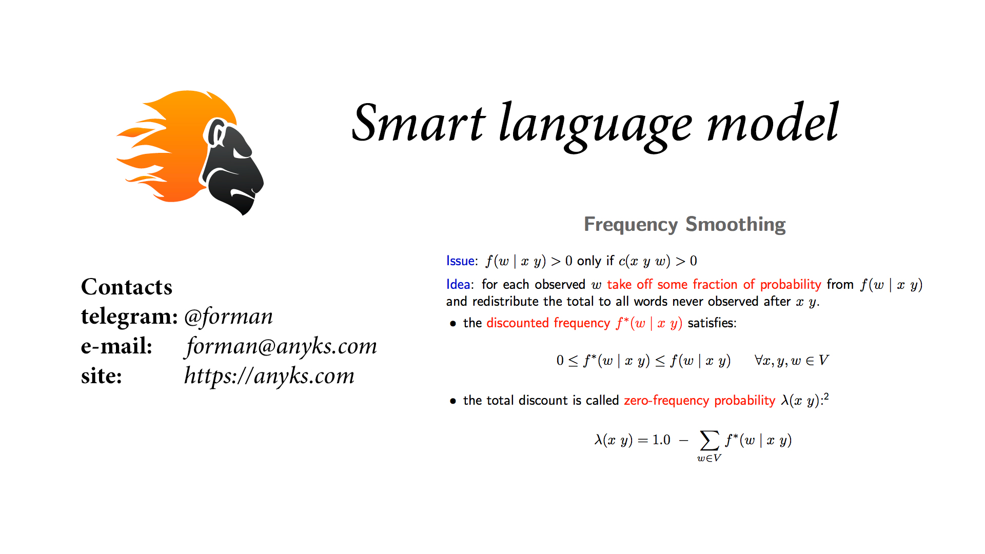 ANYKS Smart language model