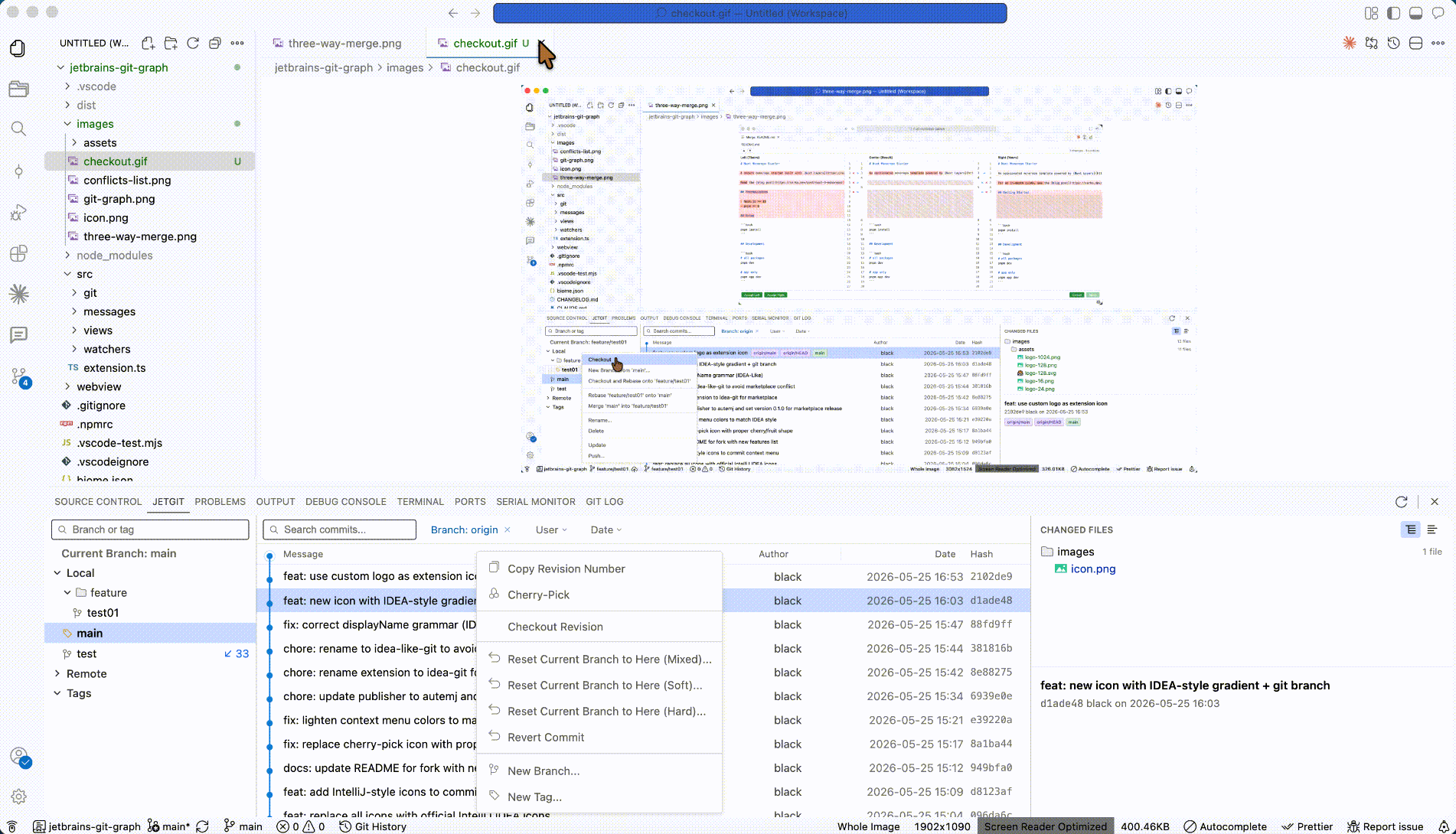 Commit Context Menu