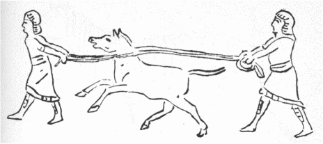 「第３図　オナッガ捕うるところ　アッシリアの古彫図」のキャプション付きの図