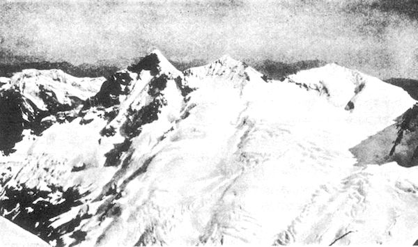 「●グロース・シュレックホルン頂上よりウェッテルホルンを瞰る」のキャプション付きの写真