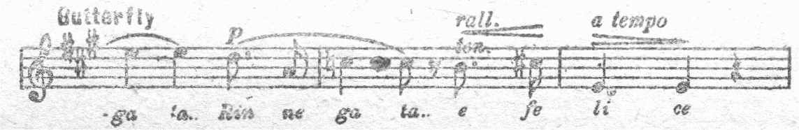 エーフェリチェの楽譜一部