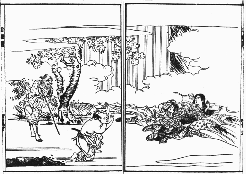 「吉野宮滝行楽の図」のキャプション付きの図