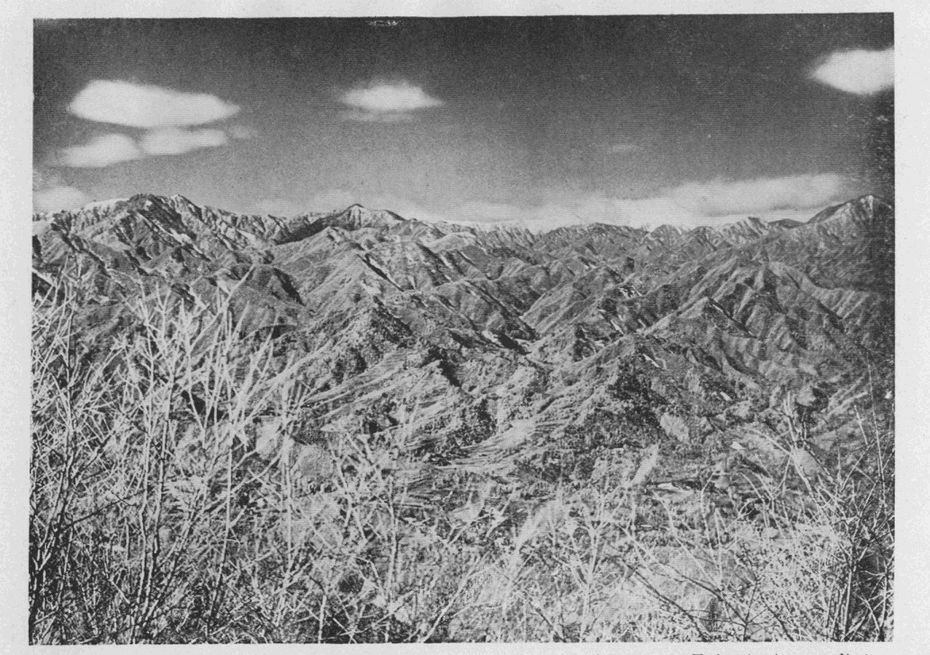 「●石老山より西望（遠景は白峰三山）」のキャプション付きの写真