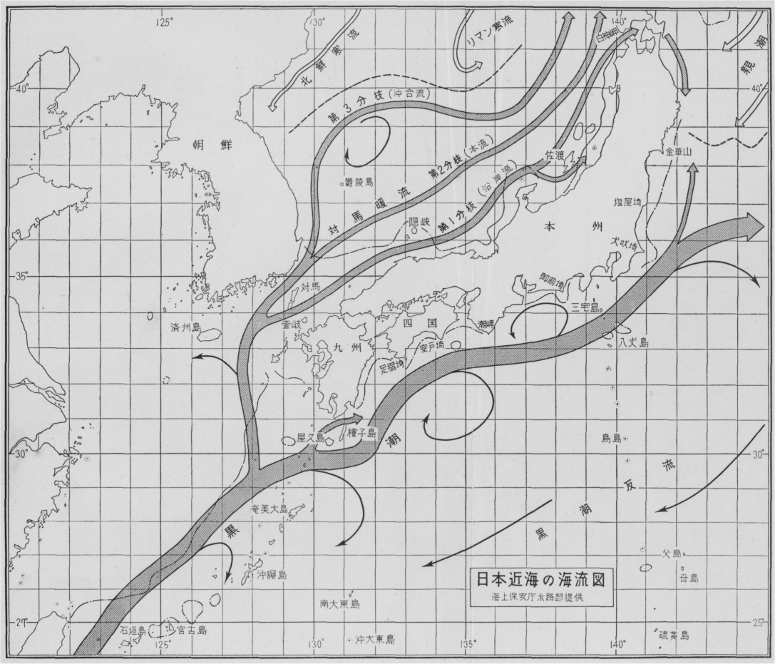 日本近海の海流図