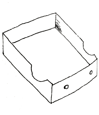 抽斗式レコードキャビネットの横枠を浅く刳りぬいた図